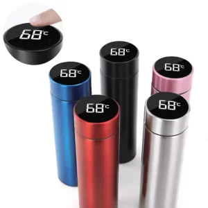 Garrafa Térmica Em Aço Inox Temperatura Digital Led 480ml