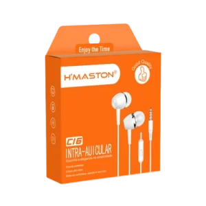 Fone De Ouvido Hmaston C16 C/ Microfone Botão P/ Atender Chamada